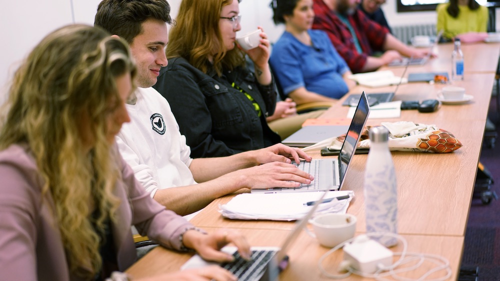 Students using laptops
