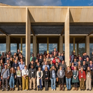 Oxford Nature Recovery Symposium participants in front of Worcester College's Sultan Nazrin Shah Centre, where the two-day event was held. Credit: John Cairns