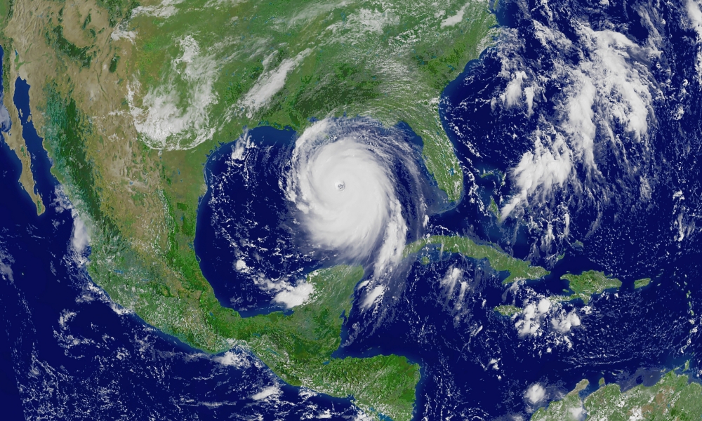 Laura hurricane approaching the coast. Mexican gulf.