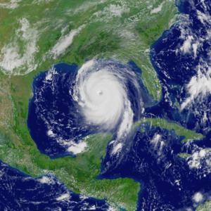 Laura hurricane approaching the coast. Mexican gulf.