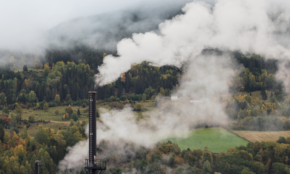 Pollution from factory chimney.