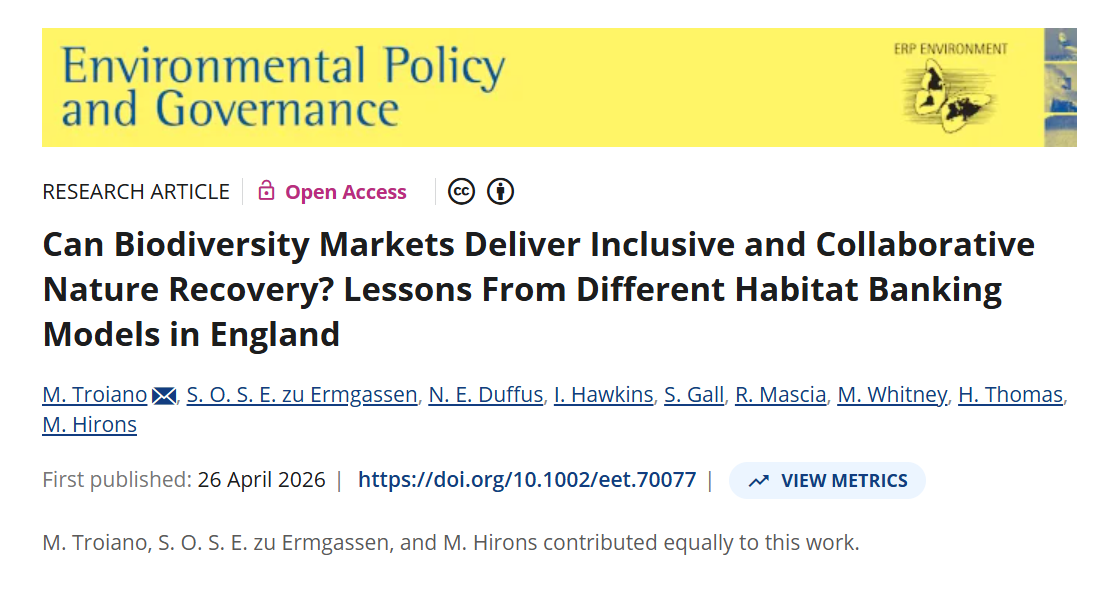 Output screenshot of Can Biodiversity Markets Deliver Inclusive and Collaborative Nature Recovery? Lessons From Different Habitat Banking Models in England