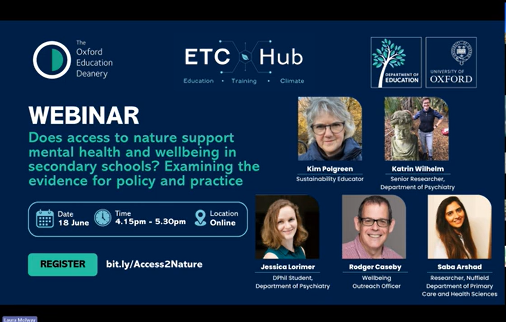 Webinar: Does access to nature support mental health and wellbeing in secondary schools?