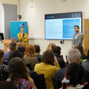 Dr Pete Barbrook-Johnson presenting at the previous Agile symposium