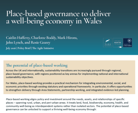 POLICY BRIEF | Place-based governance to deliver a well-being economy in Wales